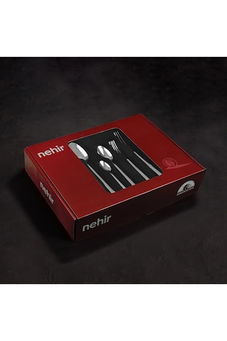 Nehir Sahra Sade 12 Kişilik 72 Parça Çatal Kaşık Bıçak Takımı Gümüş