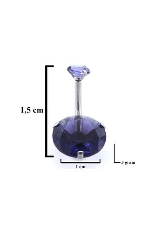 Ferizz 316l Çelik Mor Zirkon Taşlı Piercing Prc-111