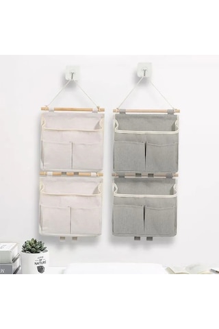 Tenfowee Duvar Tipi Organizer Bezi Depolama Çanta - Kucuk Eşyalarınızı Düzenleyin, Uzay Tasarrufu Sağlayın Beyaz Beyaz