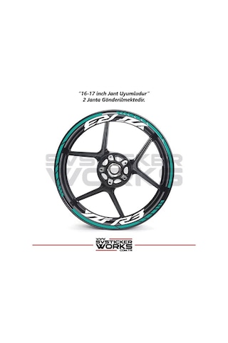 Yamaha Yzf-r3 Yazılı Jant Sticker Dış Ve İç Set Sticker Jant Şeridi Turkuaz 72575475