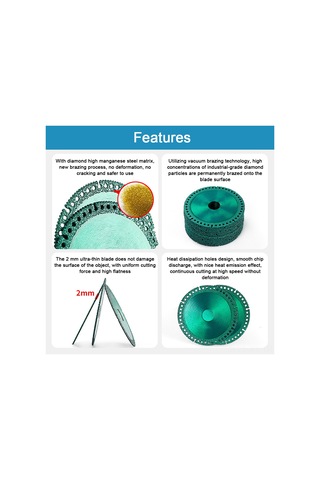 Shineyee Elmas Kaplı Çok Amaçlı Kesme Diski - 100mm Çap, 20mm İç Delik, Hızlı Ve Hassas Kesim İçin