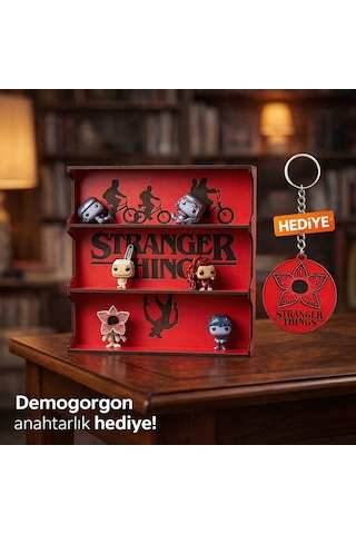 Dalyan Stranger Things Temalı Ahşap Figür Standı Koleksiyon Rafı -