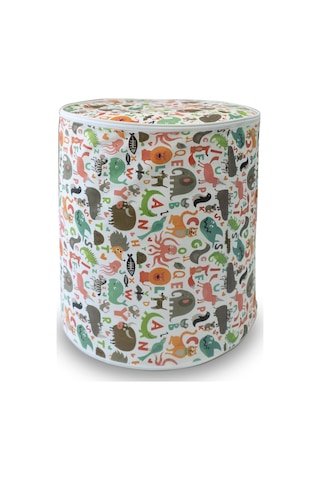 Vedsey Silindir Hayvan Desenli Çok Amaçlı Düzenleyici Hurç 45 x 50 CM Beyaz