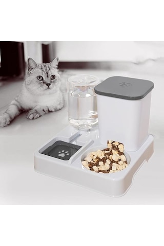 Techtic Otomatik Kedi&köpek Mama Su Kabı 2'si 1 Arada Su Sebili Evcil Hayvanlar İçin Mama Ve Su Kabı