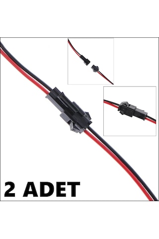 2 Adet - 2 Pin Kablolu Konnektör Takım Jst Sm 2 Pin Kablolu Soket Konnektor Takım Ic-261j-2