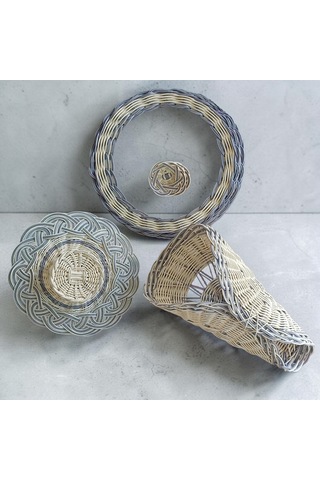 Handanrattan El Örgüsü Rattan Düğün Ve Dış Çekim Seti - 3'lü Düğün Seti Krem