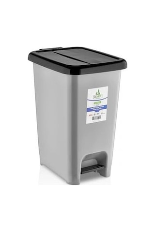 Cey Grup Pedallı Slim Gri Çöp Kovası 30 L Gri