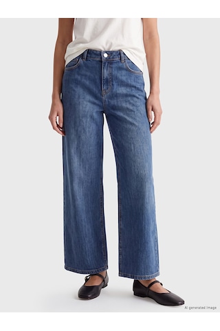 Lcwaıkıkı Classic İndigo Wideleg Kadın Jean Pantolon
