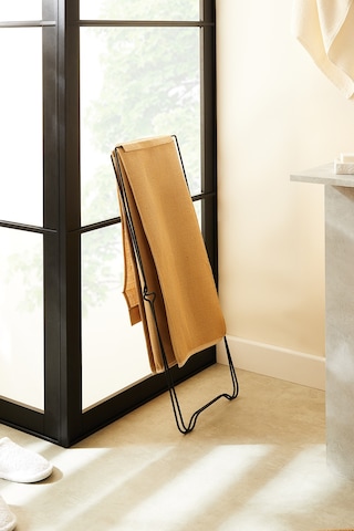 Ocean Home Textile Katlanabilir Bölmeli Siyah Metal Destekli Naturel Jüt Çamaşır Sepeti 44 x 29.5 x 63 cm