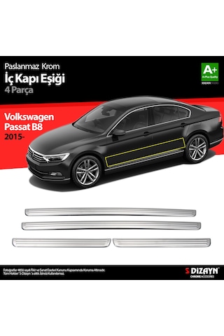 S-Dizayn  VW Passat B8 Krom İç Kapı Eşiği 4 Parça 2015 Üzeri S-Diz