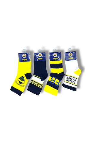 Lisanslı Çocuk 4 Çift Soket Galatasaray-fenerbahçe Çorap 1905 Asorti