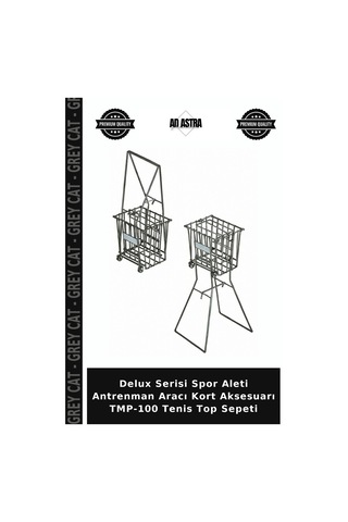 Delux Serisi Spor Aleti Antrenman Aracı Kort Aksesuarı Tmp-100 Tenis Top Sepeti