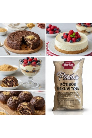 Torku Petibör Bisküvi Tozu 1 Kg Pasta, Tatlı Ve Cheesecake Tabanı İçin Hazır Kırıntı Bisküvi