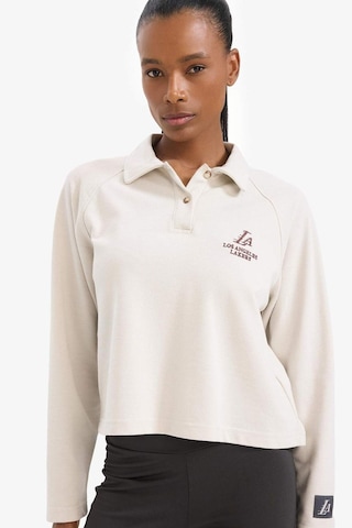 DeFacto Fit NBA Los Angeles Lakers Polo Yaka Pike Kadın Sweatshirt - Bej D6152AX25SPBG745