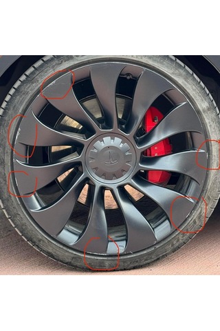 Ayaltes Tespx Tesla Uberturbine 21'' Kırmızı Jant Koruyucu 1 Jant