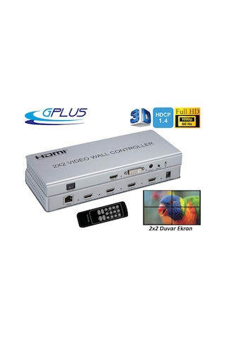Gplus Fhdvw242 2x2 Video Wall Controller Duvar Ekran Genişletici Switch