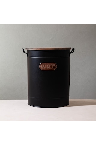 Mudo Home Metal Çamaşır Sepeti 43x34x55 Siyah