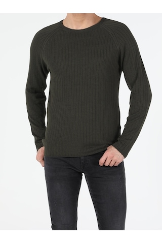 Colin's Slim Fit Bisiklet Yaka Erkek Haki Kazak CL1047125_Q1.V1_KHA