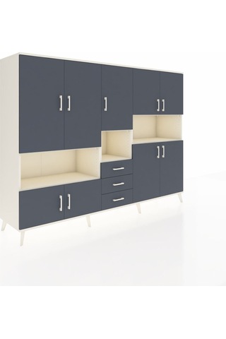 Hyperion Dolap 13 Raflı 3 Çekmeceli 9 Kapaklı 220x44x163 Aytaşı-a Aytaşı-antrasit