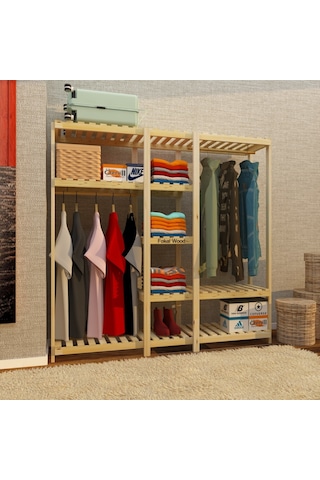 Bado - Açık Ahşap Gardırop