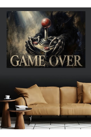 Game Over Klasik Atari Konsolu Dekoratif Kanvas - Mdf Ahşap Tablo