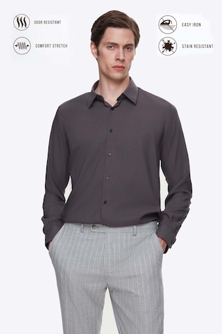 Twn Slim Fit Antrasit Düz Gömlek 5ef02ad10288m Antrasit
