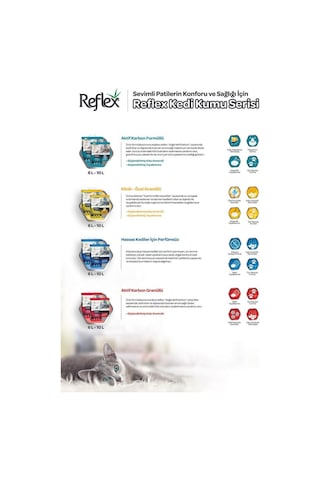Reflex Aktif Karbonlu Topaklanan Kedi Kumu 6 Lt X 4 Adet
