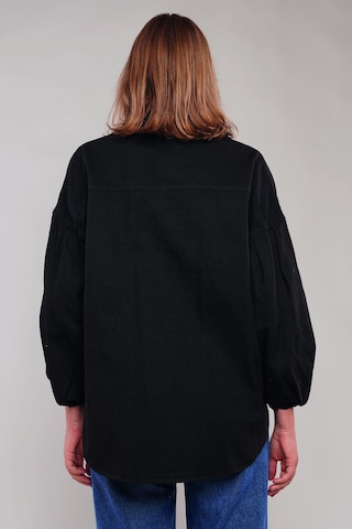 Gabria Gabardin Yan Cepli Ceket Siyah