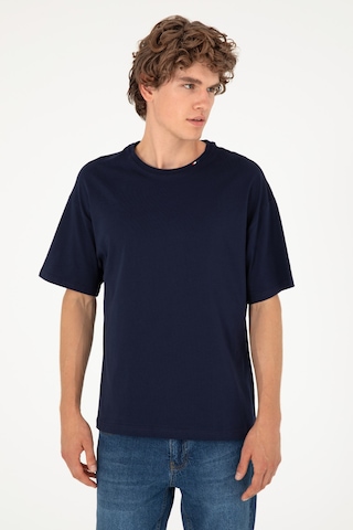 U.S. Polo Assn. Erkek Oversize Fit Bisiklet Yaka Lacivert Tişört 50294288-VR033