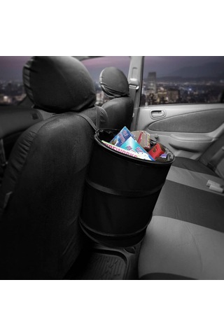 Siyah 16x20 Cm Su Geçirmez Taşınabilir Katlanabilir Büyük Çöp Kovası Atık Konteyneri Çoğu Araba, Polietilen, Suv Ve Kamyona Uyar