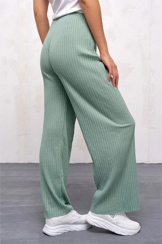Pierles Kadın Kışlık Kalın Fitilli Kaşkorse Pijama Altı Eşofman Altı Cepsiz Yeşil -p01