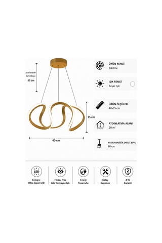 Lumina Led Sarkıt Avize Beyaz Işık Eskitme