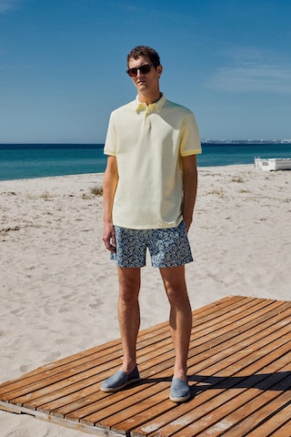 Grimelange LAPORTE Erkek Dokulu Kumaşlı Slim Fit Sarı Polo Yaka T-shirt