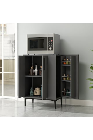 Dekorosso New Lowya Çok Amaçlı Kiler Dolabı Antrasit