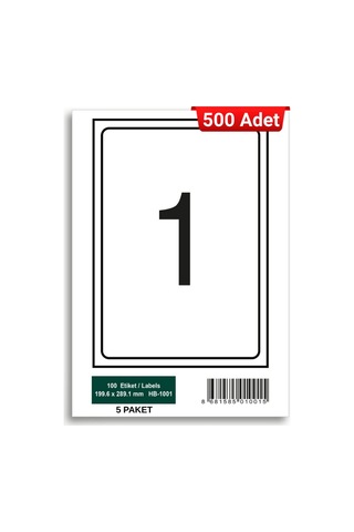 Herboy Hb-1001 199,6 X 289,1 Mm A4 Baskılı Laser Etiket 500 Adet