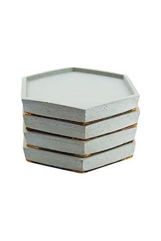 Bubigo Beton Bardak Altlığı Gri Mantar Tabanlı 4&apos Lü Set 11,5 X 10 X 1,5 Cm Btnms-2018208 Btg-76