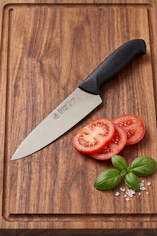 Sürmene Şef Aşçı Bıçağı Et, Ekmek, Sebze Günlük Genel Kullanım Mutfak Bıçak 32 Cm Sürbisa 61170 Siyah