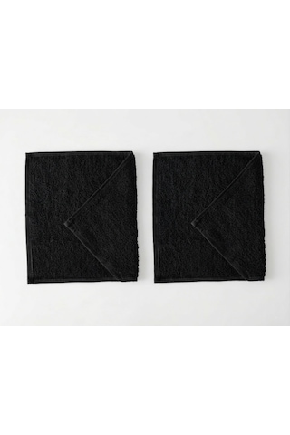2'li Siyah Spor Havlusu 30x50 Cm %100 Pamuklu-yüksek Emici Baumwolle Fitness Ve El Havlusu-yumuşak Doku-spor-gym-el Ve Yüz Havlusu Siyah
