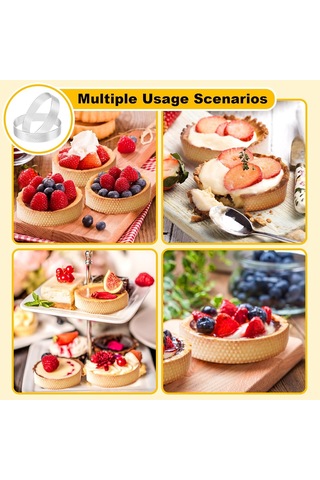 Ximistore9 10'lu Paslanmaz Çelik Daire Dilimli Pasta Kalıbı 10 Cm , Delikli Tasarım, 10x10x2 Cm Gümüş