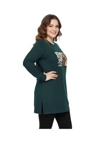 Caftan Kadın Sıfıryaka Önü Nakışlı Tunik Bgl-st05085 Yeşil