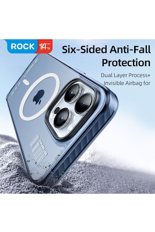 Rock Space İphone Uyumlu 15 Pro Kılıf Magsafe Antishock - Siyah Siyah
