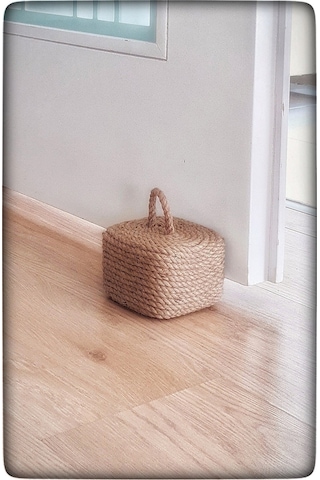 Dekoratif Halat Jüt İp Dekorlu Beton Kapı Stoperi Door Stop