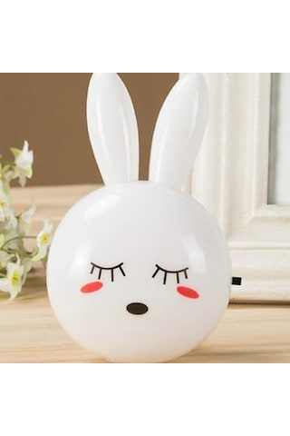 Urban Mood Tgl-32 Tavşan Desenli Gece Lambası - Beyaz Beyaz