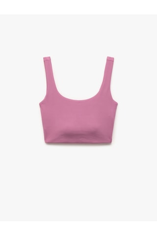 Koton Sporcu Sütyeni U Yaka Yumuşak Tuşe Kaplı Kolsuz İnterlok Pembe 5wak30079nk Gül Gülkurusu