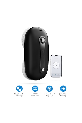 Şımart Uygulama Ve Kumanda Kontrollü 3200pa Vakum Gücü Akıllı Cam Temizleme Robotu
