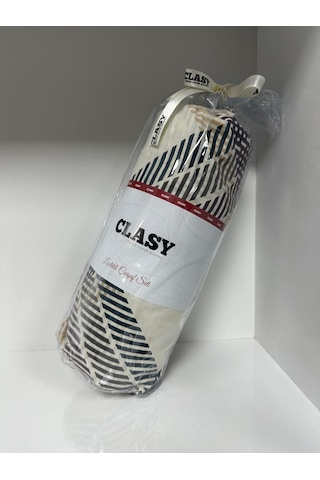 Clasy Ranforce Lastikli Çarşaf Seti Çift Kişilik Çizgili Renkli Çok Renkli