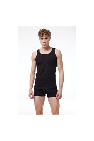 Malabadi Erkek Siyah 3 Lü Paket %100 Pamuk Ribana Atlet 3m034-e Siyah