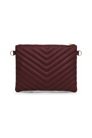Sanmorris Kadın Suni Deri Ayarlanabilir Çapraz Ve El Askılı Portföy, Clutch Çanta S-1407 Bordo