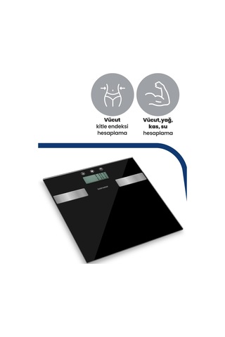 Fitmax Geniş Ekranlı Yağ Ölçer Fonksiyonlu Vücut Analizli Tartı Baskül