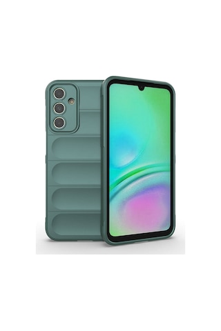 Samsung Uyumlu Galaxy A15 Kılıf Esnek Tpu Oyuklu Arka Yüzey Tasarımlı Zore Etnik Silikon Kapak Koyu Yeşil